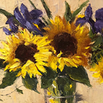 Sunflowers & Irises 12 x 24 $1250
