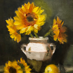 Sunflowers in Tuscan Urn  9 x 12 $550