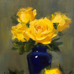 Yellow Roses, Blue Vase
 9 x 12, $500